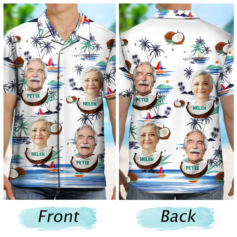 Custom Photo Funny Family Face Vacation - Birthday, Loving Gift For Husband, Wife, Couples, Dad, Mom - Personalized Custom Hawaiian Shirt