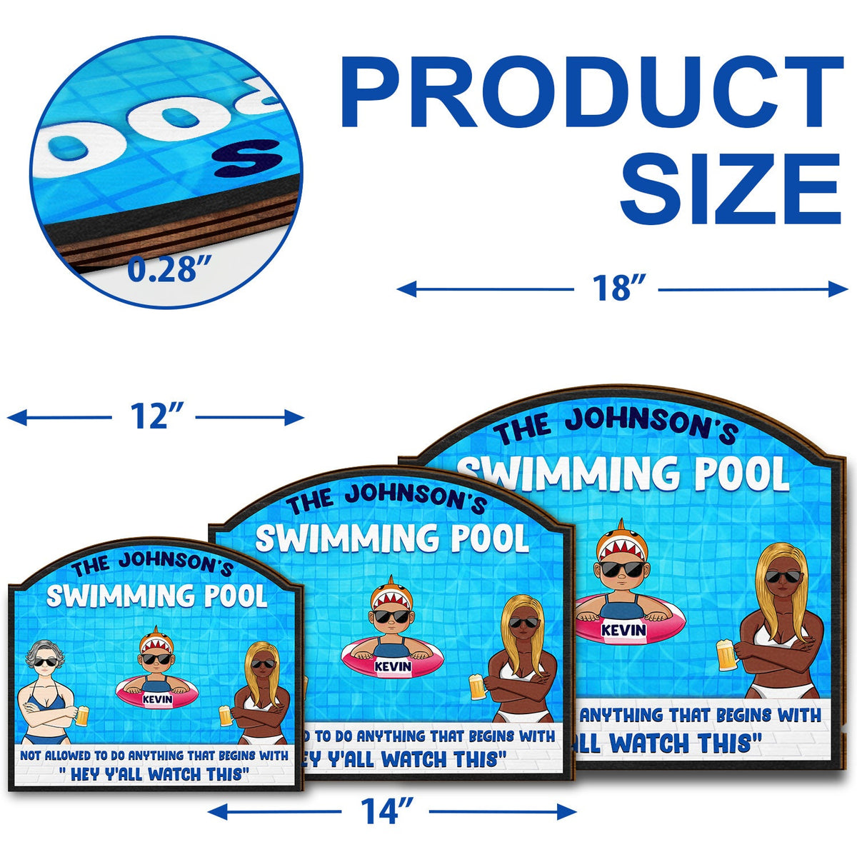 Avertissement concernant la piscine : Interdiction de faire quoi que ce soit, commence par « Regardez ceci » – Décoration amusante pour piscine, décoration intérieure, panneau de piscine amusant – Panneau en bois personnalisé en forme de cœur