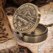 Gift For Husband,Gift For Boyfriend,Gift For Men,Gift For Grandpa,Gift For Father,Gift For Son,Gift For Brothers,Happy,Grateful - Congrats On Being My Dad Grandpa Husband You Lucky Man - Personalized Engraved Brass Compass