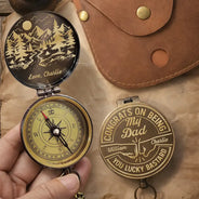Gift For Husband,Gift For Boyfriend,Gift For Men,Gift For Grandpa,Gift For Father,Gift For Son,Gift For Brothers,Happy,Grateful - Congrats On Being My Dad Grandpa Husband You Lucky Man - Personalized Engraved Brass Compass