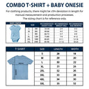 First Father's Day Together - Personalized Combo T Shirt And Baby Onesie