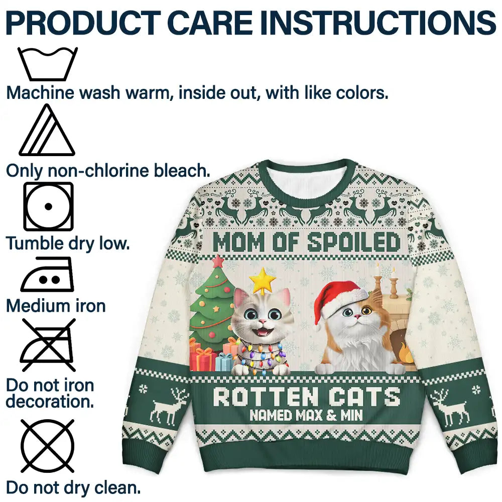 Christmas, Dog Lovers, Dog Mom, Dog Dad, Happy - Mom Of Spoiled Rotten Dog - Personalized Unisex Ugly Sweater