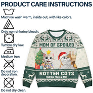 Christmas, Dog Lovers, Dog Mom, Dog Dad, Happy - Mom Of Spoiled Rotten Dog - Personalized Unisex Ugly Sweater