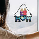 Mom Dad With Children - Personalized Window Hanging Suncatcher Ornament