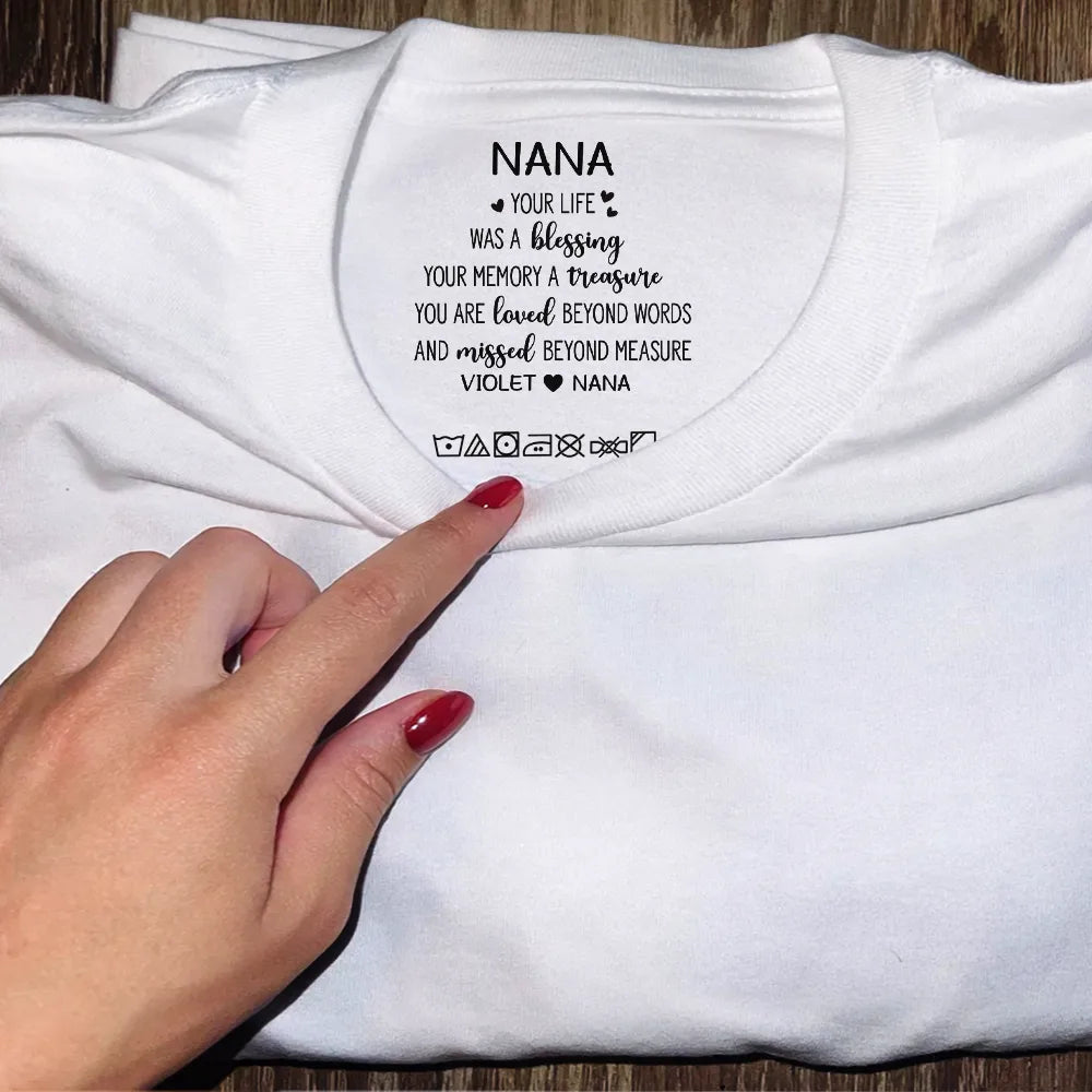 Sad,Gift For Yourself,Memorial,Gift For Women,Gift For Men,Gift For Son,Gift For Daughter - Mom Dad Your Life Was A Blessing - Personalized T Shirt
