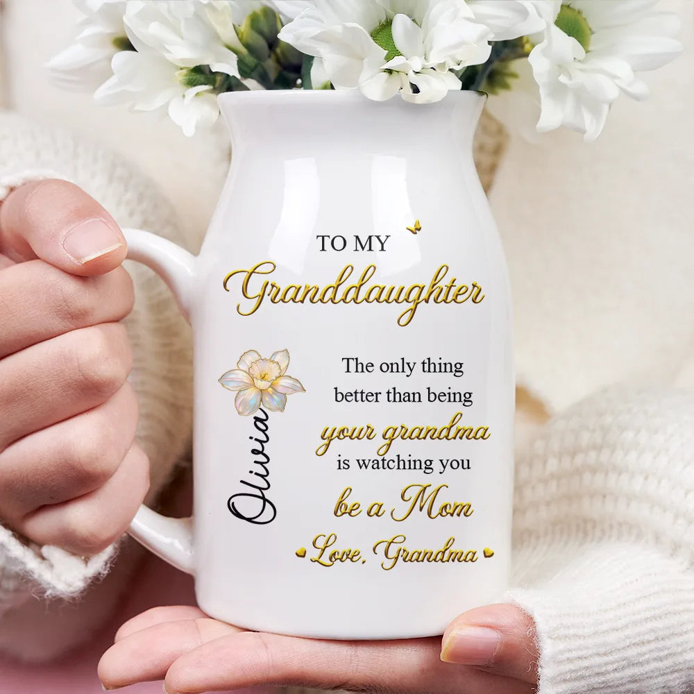 Gift For Daughter,Mom - Daughters (Adult),Gift For Women,Happy,Grandma - Grandkids,Gift For Grandkids - Mom Daughter The Only Thing Better Than Being Your Mother - Personalized Ceramic Flower Vase