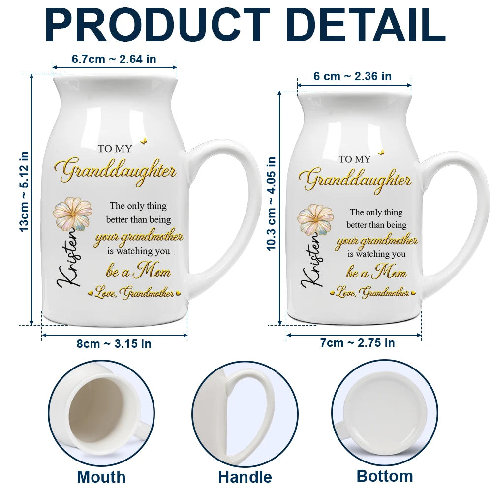 Gift For Daughter,Mom - Daughters (Adult),Gift For Women,Happy,Grandma - Grandkids,Gift For Grandkids - Mom Daughter The Only Thing Better Than Being Your Mother - Personalized Ceramic Flower Vase