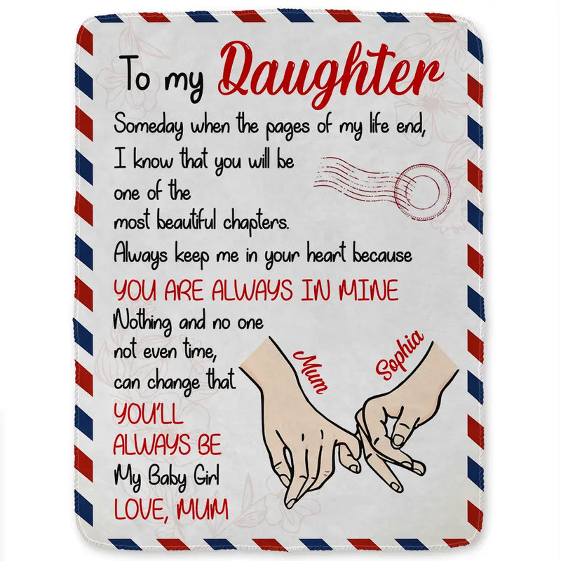 Gift For Daughter, Gift For Women, Mom - Daughters (Adult), Mom - Daughters (Young), Love, Top Market - Mom Daughter You'll Always Be My Baby Girl - Personalized Fleece Blanket, Sherpa Blanket