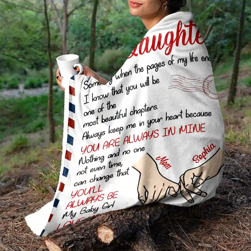 Gift For Daughter, Gift For Women, Mom - Daughters (Adult), Mom - Daughters (Young), Love, Top Market - Mom Daughter You'll Always Be My Baby Girl - Personalized Fleece Blanket, Sherpa Blanket