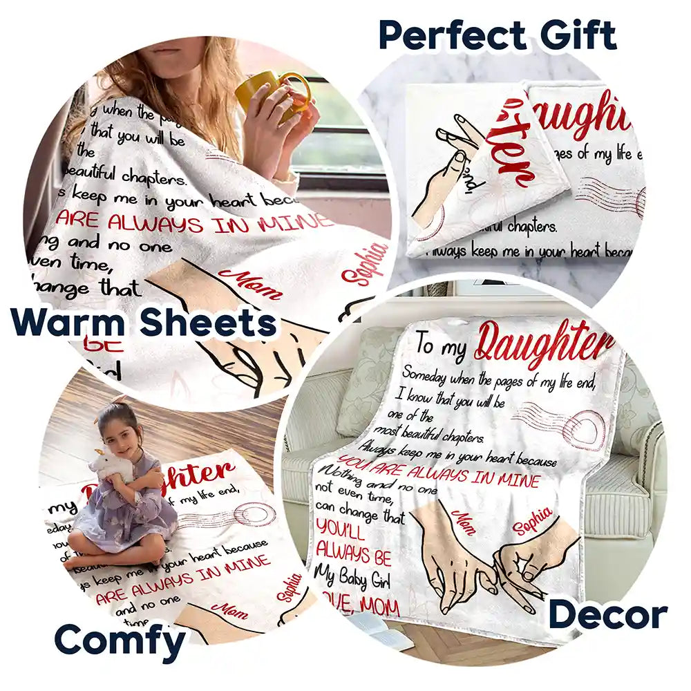 Gift For Daughter, Gift For Women, Mom - Daughters (Adult), Mom - Daughters (Young), Love, Top Market - Mom Daughter You'll Always Be My Baby Girl - Personalized Fleece Blanket, Sherpa Blanket