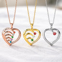 Gift For Mother,Love,Mom - Daughters (Adult),Happy,Gift For Daughter - Mom Daughters Custom Name Gemstones Jewelry - Personalized Birthstone Heart Necklace