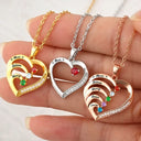 Gift For Mother,Love,Mom - Daughters (Adult),Happy,Gift For Daughter - Mom Daughters Custom Name Gemstones Jewelry - Personalized Birthstone Heart Necklace