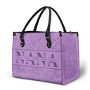 Gift For Mother, Family, Happy - Mom Floral Design Trendy Bag - Personalized Leather Bag