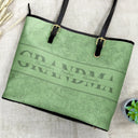 Gift For Mother,Mom,Children - Mom Floral Design Trendy Bag - Personalized Leather Tote Bag
