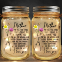 Gift For Grandma,Love,Gift For Mother - Mom For All The Times That I Forgot To Thank You - Personalized Mason Jar Light