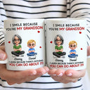 Gift For Son,Dad - Sons,Dad - Daughters (Adult),Dad - Daughters (Young),Gift For Daughter,Grandpa - Grandkids,Gift For Grandkids,Happy - Mom Grandma I Smile Because You Are My Daughter Son - Personalized Mug