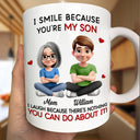 Gift For Son,Dad - Sons,Dad - Daughters (Adult),Dad - Daughters (Young),Gift For Daughter,Grandpa - Grandkids,Gift For Grandkids,Happy - Mom Grandma I Smile Because You Are My Daughter Son - Personalized Mug