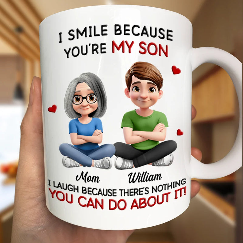 Gift For Son,Dad - Sons,Dad - Daughters (Adult),Dad - Daughters (Young),Gift For Daughter,Grandpa - Grandkids,Gift For Grandkids,Happy - Mom Grandma I Smile Because You Are My Daughter Son - Personalized Mug
