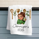 Gift For Wife,Gift For Women,Gift For Yourself,Gift For Mother,Gift For Grandma,Cooking,Mom's Hobby,Happy - Mom Grandma Kitchen - Personalized Kitchen Towel