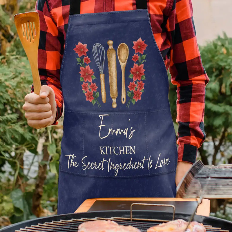 Confident, Gift For Yourself, Cooking, Gift For Women, Icon - Mom Grandma Kitchen Cooking For Love Birth Flower - Personalized Apron