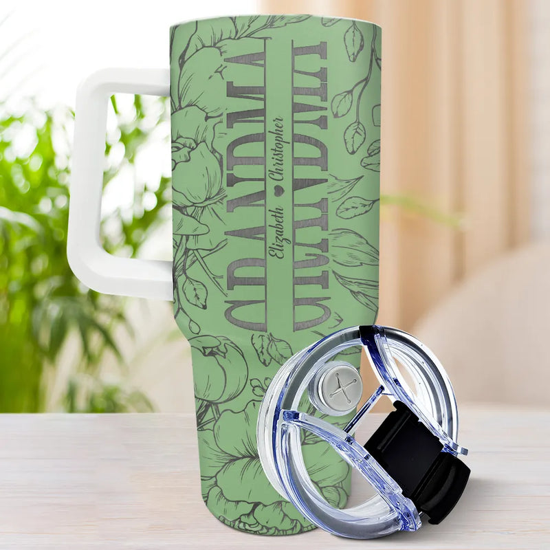 Gift For Mother,Gift For Grandma - Mom Grandma Nana - Personalized 40oz Tumbler With Straw