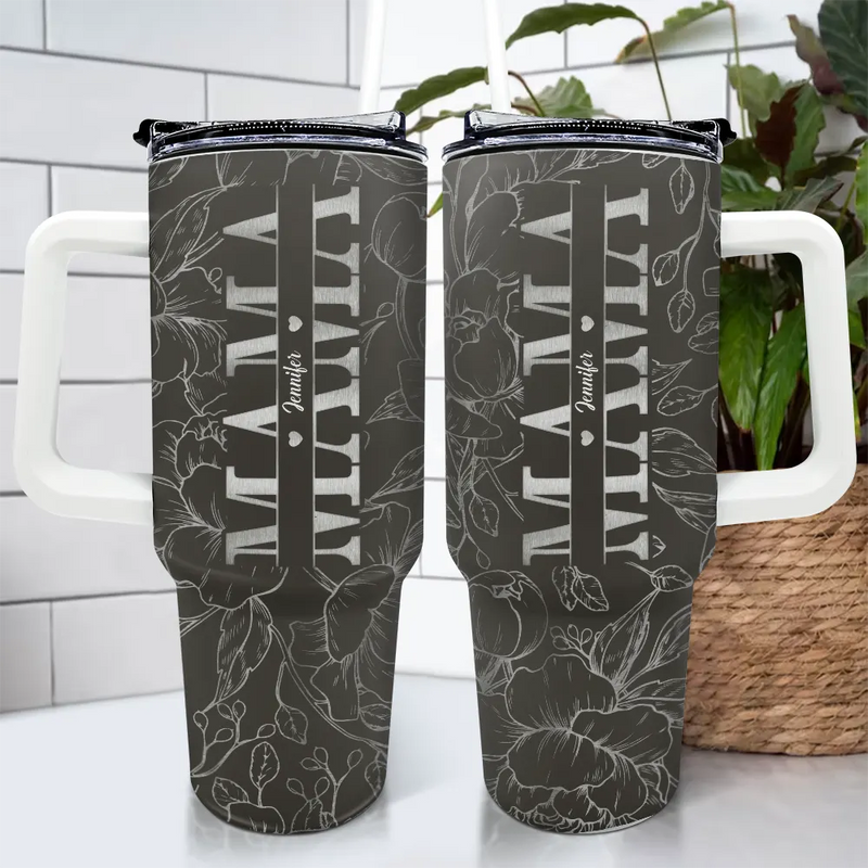 Gift For Mother,Gift For Grandma - Mom Grandma Nana - Personalized 40oz Tumbler With Straw