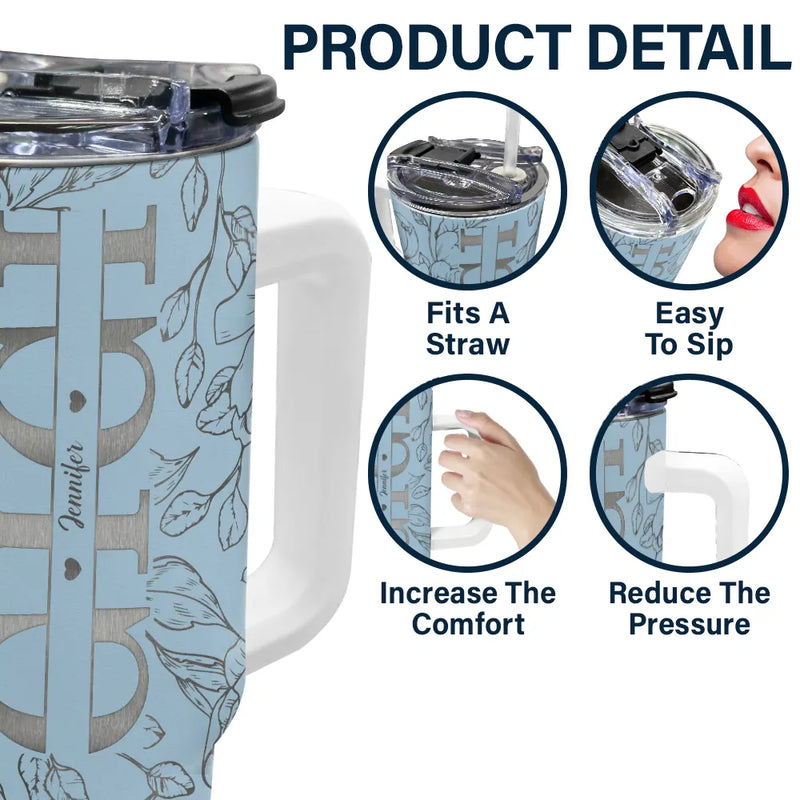 Gift For Mother,Gift For Grandma - Mom Grandma Nana - Personalized 40oz Tumbler With Straw