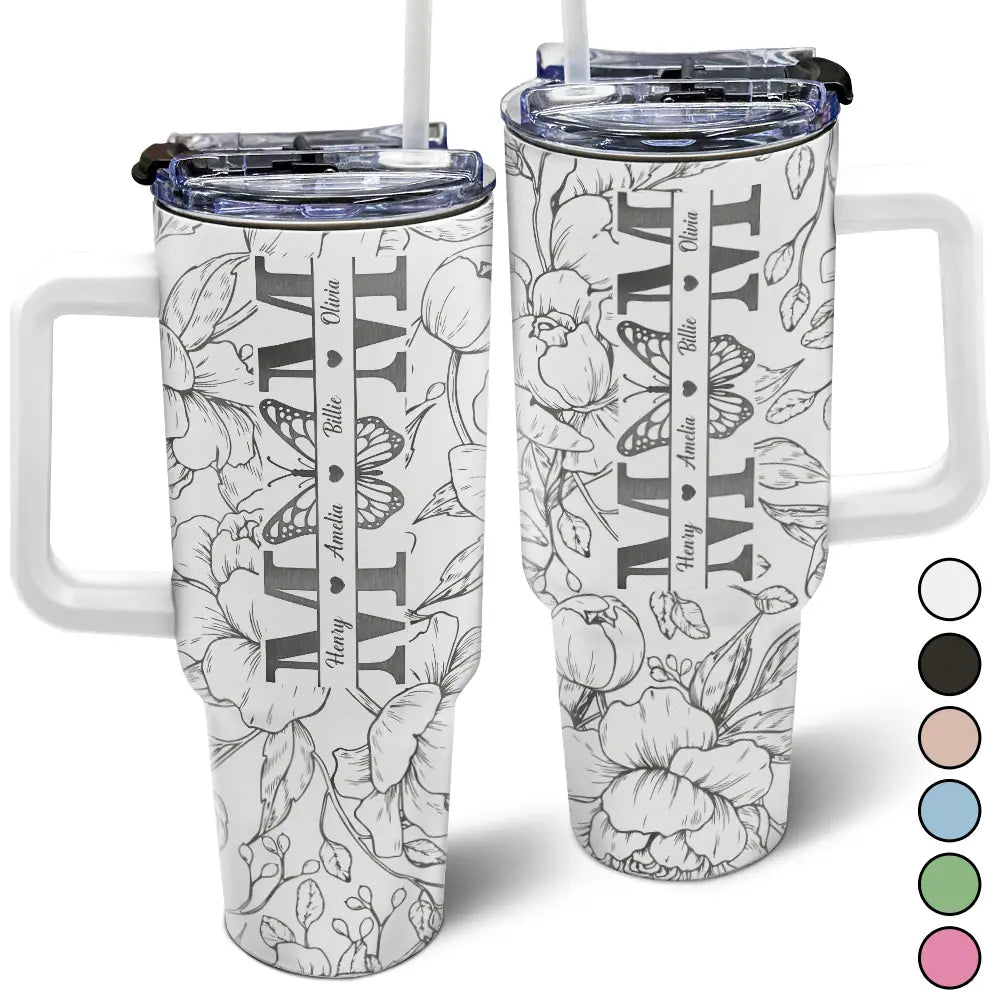 Gift For Mother,Gift For Grandma - Mom Grandma Nana - Personalized 40oz Tumbler With Straw