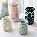 Gift For Mother,Gift For Grandma,Gift For Women,Happy,Top Market,Top Market,Vector - Mom Grandma Sweetheart Birth Month Flower - Personalized Ribbon Tie Flower Vase