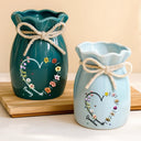 Gift For Mother,Gift For Grandma,Gift For Women,Happy,Top Market,Top Market,Vector - Mom Grandma Sweetheart Birth Month Flower - Personalized Ribbon Tie Flower Vase