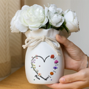 Gift For Mother,Gift For Grandma,Gift For Women,Happy,Top Market,Top Market,Vector - Mom Grandma Sweetheart Birth Month Flower - Personalized Ribbon Tie Flower Vase