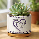 Gift For Mother, Gift For Grandma, Love - Mom Grandma Sweethearts - Personalized Ceramic Plant Pot