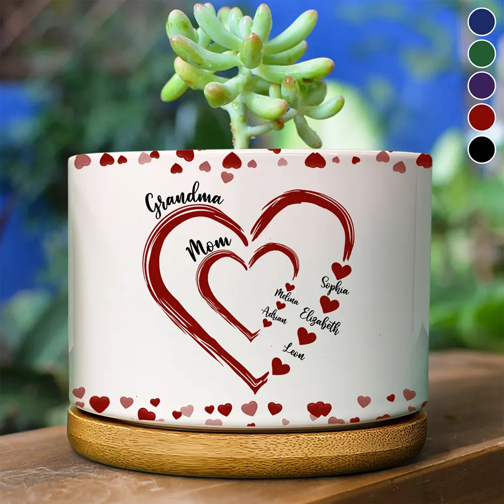 Mom Grandma Sweethearts - Personalized Ceramic Plant Pot