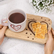 Gift For Grandma,Gift For Mother,Love - Mom Grandma Sweethearts - Personalized Combo Mug & Serving Board