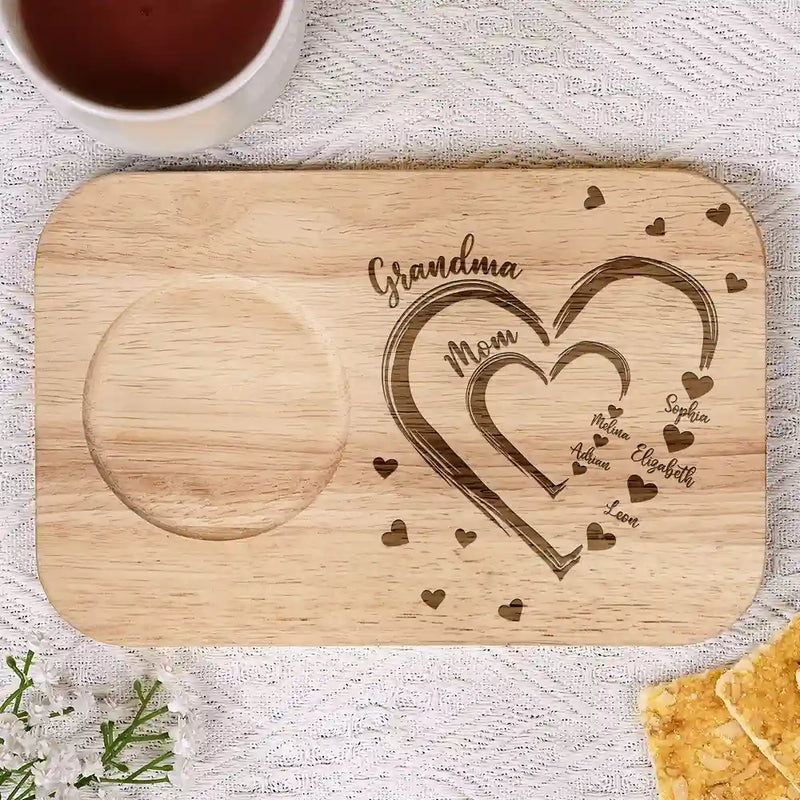 Gift For Grandma,Gift For Mother,Love - Mom Grandma Sweethearts - Personalized Combo Mug & Serving Board