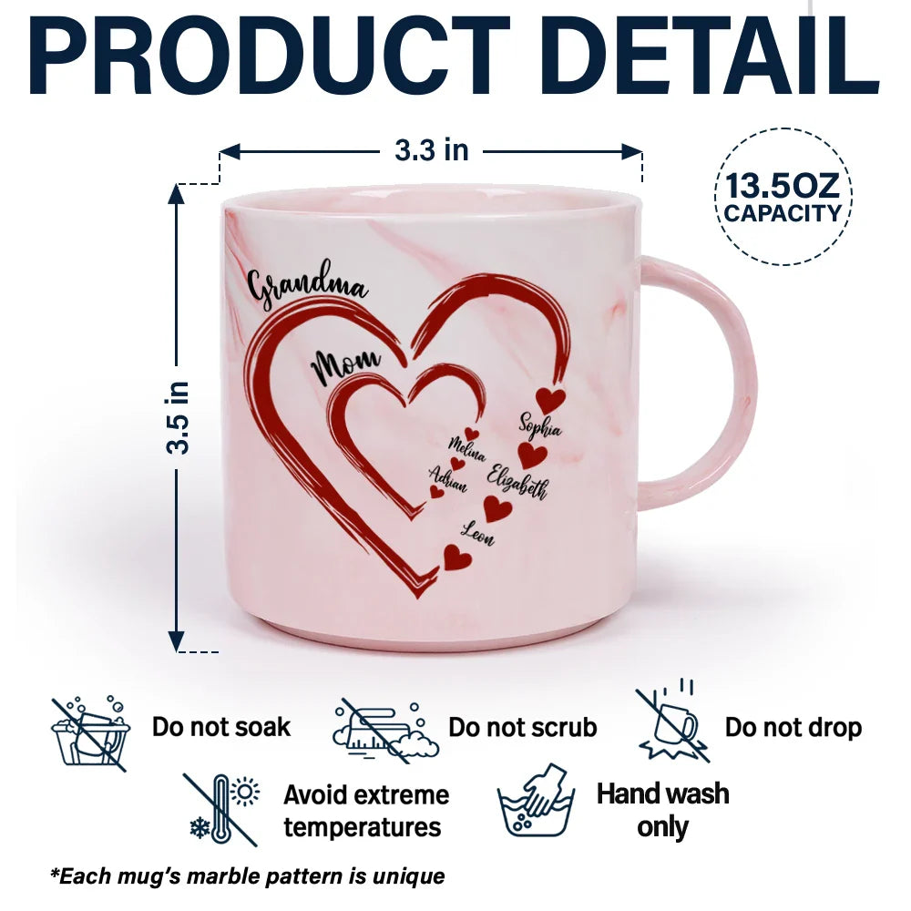 Gift For Grandma,Gift For Mother,Love - Mom Grandma Sweethearts - Personalized Combo Mug & Serving Board