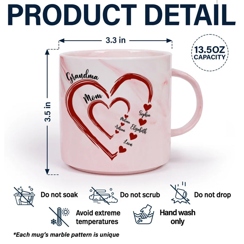 Gift For Grandma,Gift For Mother,Love - Mom Grandma Sweethearts - Personalized Combo Mug & Serving Board