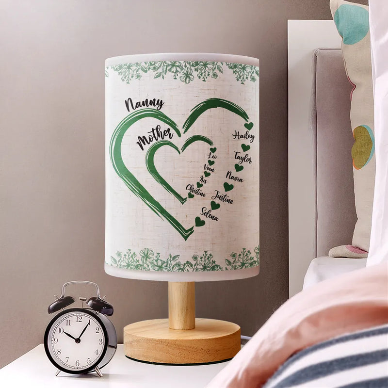 Gift For Mother,Gift For Grandma,Love,Gift For Wife,Happy - Mom Grandma Sweethearts - Personalized Fabric Lamp 
