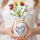 Gift For Grandma,Gift For Mother,Happy - Mom Grandma Sweethearts - Personalized Glass Birth Month Flower