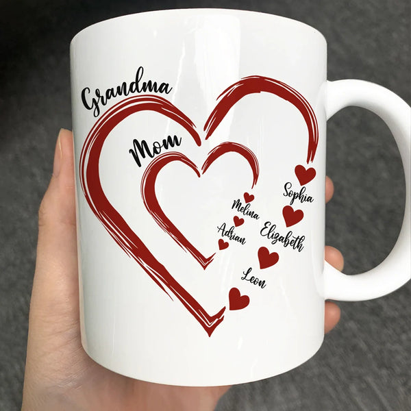 Gift For Grandma, Gift For Mother, Gift For Wife, Happy - Mom Grandma Sweethearts - Personalized Mug