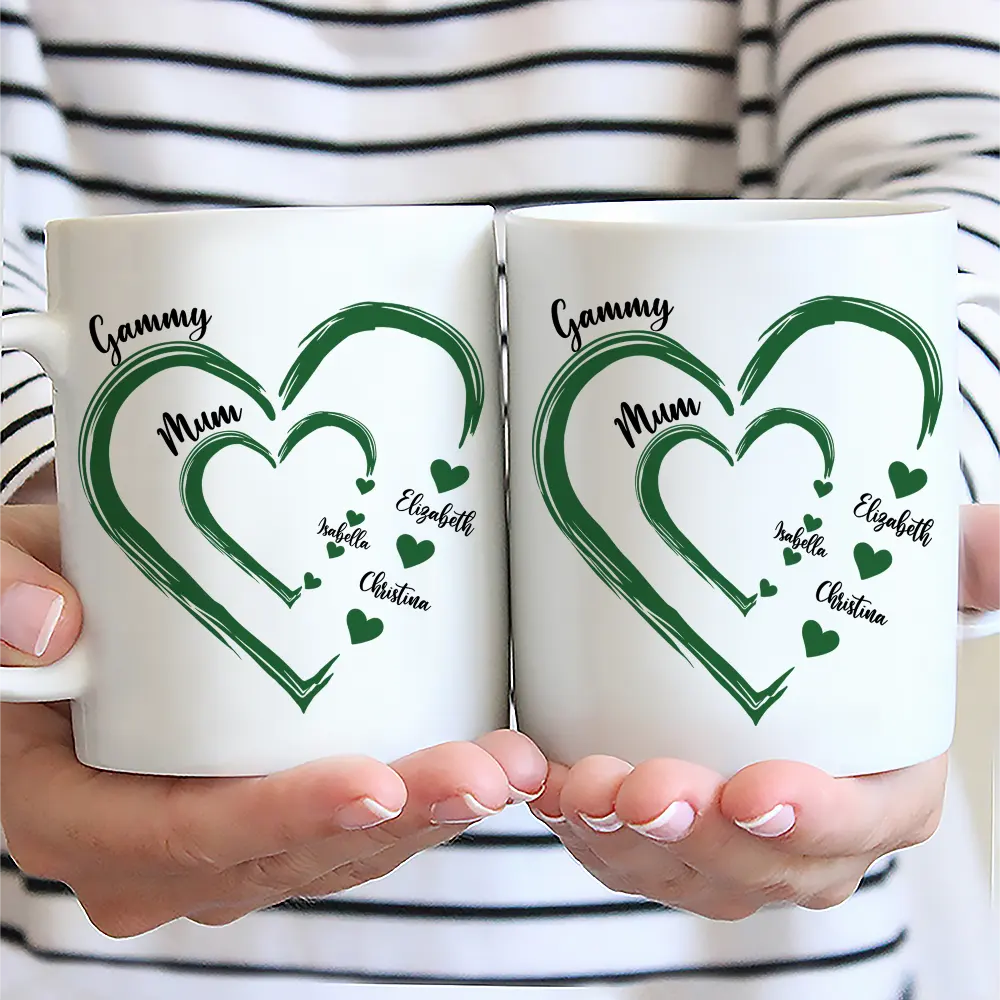 Gift For Grandma, Gift For Mother, Gift For Wife, Happy - Mom Grandma Sweethearts - Personalized Mug