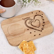 Gift For Mother, Gift For Grandma, Happy - Mom Grandma Sweethearts - Personalized Serving Board With Cup Holder