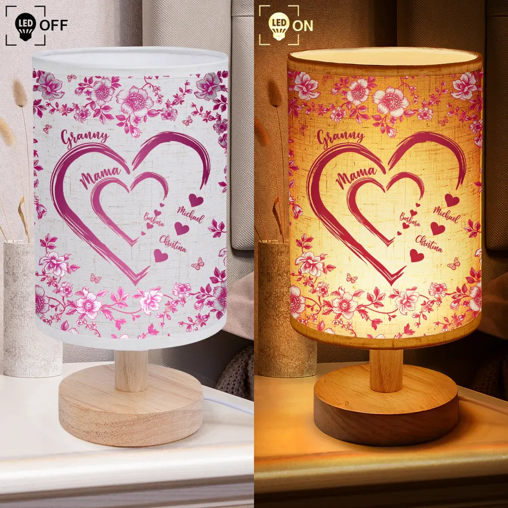Gift For Wife,Gift For Mother,Gift For Grandma,Love,Family - Mom Grandma Sweethearts Toile - Personalized Fabric Lamp