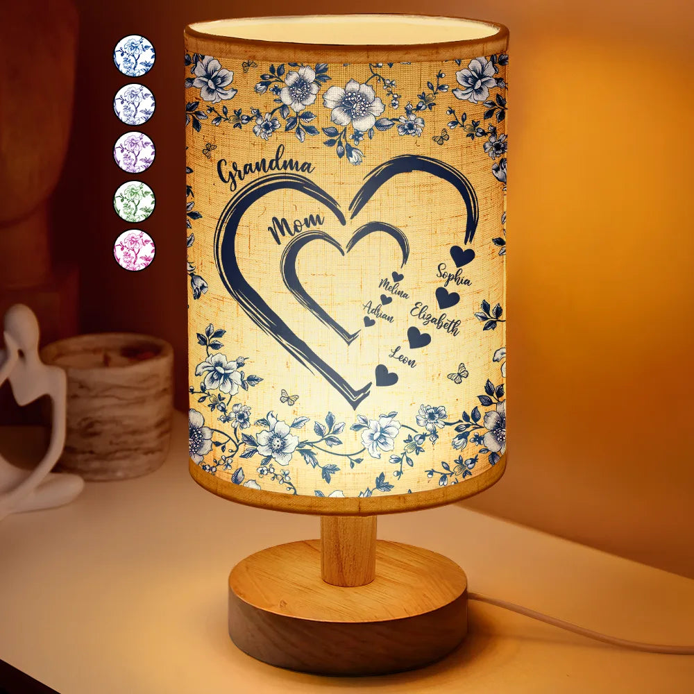 Gift For Wife,Gift For Mother,Gift For Grandma,Love,Family - Mom Grandma Sweethearts Toile - Personalized Fabric Lamp