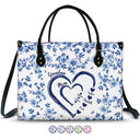 Gift For Wife,Gift For Mother,Gift For Grandma,Love,Family - Mom Grandma Sweethearts Toile - Personalized Leather Bag