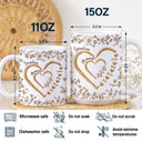 Gift For Grandma, Gift For Mother, Gift For Wife, Happy - Mom Grandma Sweethearts Toile - Personalized White Edge-to-Edge Mug