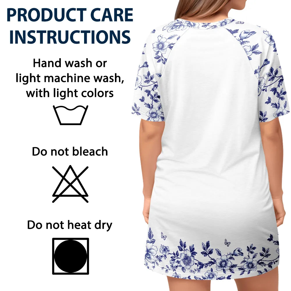 Gift For Wife,Gift For Mother,Gift For Grandma,Love,Family,Non-Eng,Icon - Mom Grandma Sweethearts Toile - Personalized Women's Sleep Tee