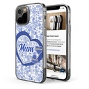 Gift For Mother, Mom - Children, Family, Happy - Mom Grandma Sweethearts Toile De Jouy Pattern - Personalized Clear Phone Case