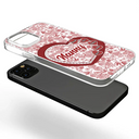 Gift For Mother, Mom - Children, Family, Happy - Mom Grandma Sweethearts Toile De Jouy Pattern - Personalized Clear Phone Case
