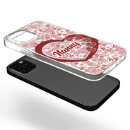 Gift For Mother, Mom - Children, Family, Happy - Mom Grandma Sweethearts Toile De Jouy Pattern - Personalized Clear Phone Case